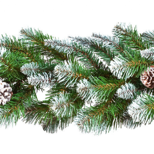 Гирлянда хвойная Императрица с шишками заснеженная, 180*33 см, Triumph Tree  (73825)