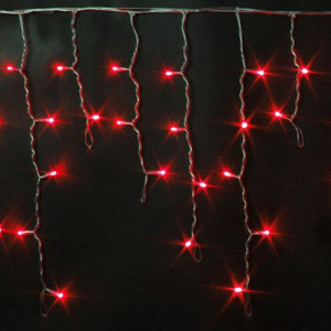 Светодиодная бахрома 3*0.5 м., 220V, 112 красных LED ламп, прозрачный силиконовый провод, Rich LED (RL-i3*0.5-T/R)