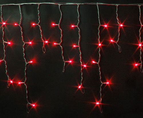Светодиодная бахрома 3*0.5 м., 220V, 112 красных LED ламп, прозрачный силиконовый провод, Rich LED (RL-i3*0.5-T/R)