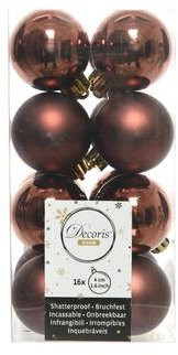 Набор пластиковых шаров Милена 40 мм, палисандровый, 16 шт, Kaemingk (021719)