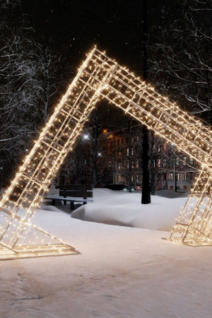 Светодиодная арка Золотой ромб 4.3*3 м., теплый-белый, Conso (ARK-005-1001)