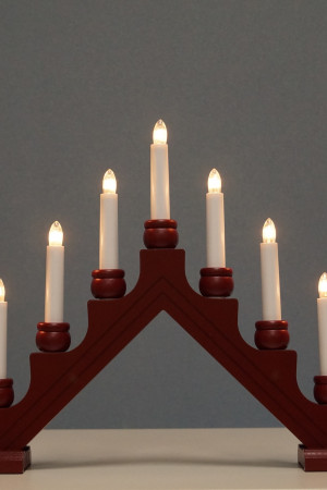 Горка рождественская Ингрид, 7 ламп, 34*42 см., красный, Lampirida (2103)