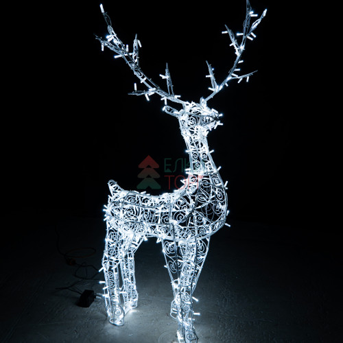 Светодиодная фигура Олень ажурный 1,9 м., динамика, белый, Conso (OL82)