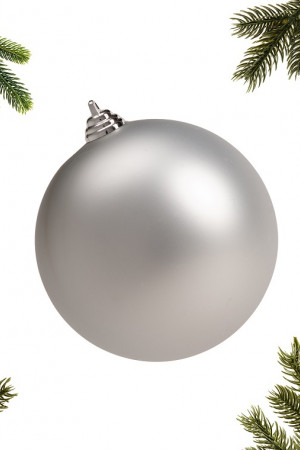 Шар пластиковый матовый 200 мм., серебро, ЕлкиТорг (150602)