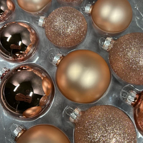 Набор стеклянных шаров Розовое золото 26 шт., Christmas DeLuxe (86779)