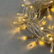 Светодиодная гирлянда с колпачком 100 экстра теплых белых LED ламп 10 м., 220-230 В., прозрачный провод ПВХ, IP65, LTC (PST100CAP-10-2WW)