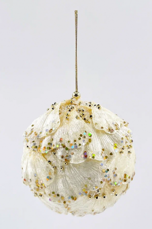 Винтажный шар Сокровища Посейдона - Ракушка, 10 см., бежевый, 1 шт., Christmas DeLuxe (86563)