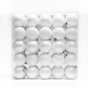 Набор пластиковых шаров Подарок Эльфа 60 мм., белый, 50 шт., Christmas DeLuxe (89802)