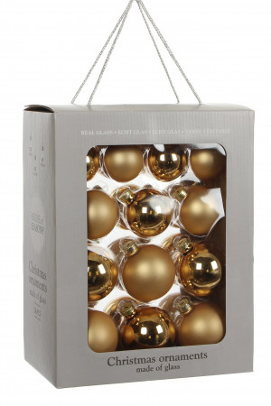 Набор стеклянных шаров 70 мм, цвет золото, 26 шт в упаковке, House of seasons (83121)