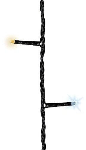 Светодиодная гирлянда с контроллером 6 м, 220V., 80 теплых и холодных белых LED ламп, черный ПВХ, Kaemingk (494094)