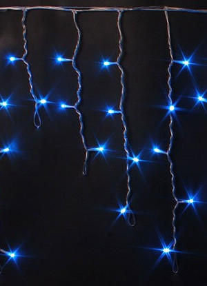 Светодиодная бахрома 3*0.5 м., 220V, 112 синих LED ламп, прозрачный силиконовый провод, Rich LED (RL-i3*0.5-T/B)