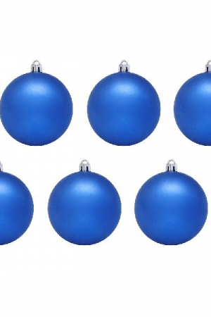 Набор пластиковых шаров 60 мм., синий матовый, 6 шт., Snowmen (ЕК0046)