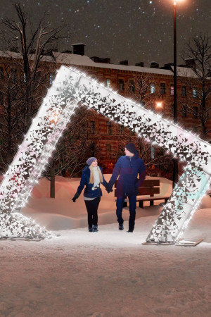 Светодиодная арка Кристальный ромб 4.3*3 м., холодный-белый, Conso ( ARK-005-1002) 