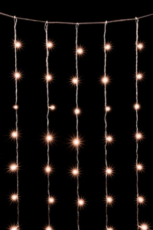 Светодиодный занавес 2*3 м., 600 экстра теплых белых LED ламп, облегченный, прозрачный провод ПВХ, LTC (PCL600NOT-10-2EWW)