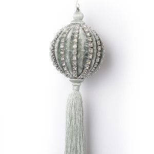 Винтажный стеклянный шар Серебряный ручей h-28, d-10 см.,1 шт., Karlsbach (14901)