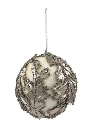 Винтажный шар Версаль 10 см., серебро, 1 шт., Christmas DeLuxe (86588) 