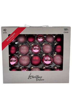 Набор стеклянных шаров Ягодный смузи  42 шт., Christmas DeLuxe (87165)