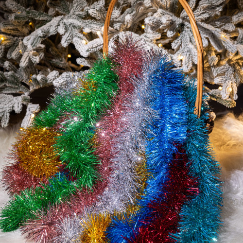 Мишура Эконом 3-х слойная д.100 мм., дл.2 м.синий, КАЗ КОМ (Г-243/синий)