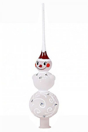 Елочная макушка Снеговик 275 мм., стекло, Ёлочка (С1749)