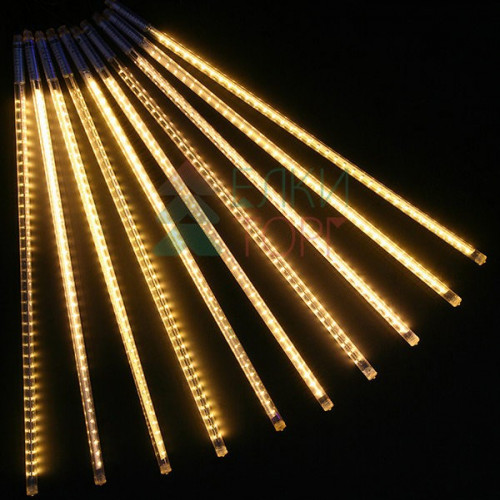 Гирлянда Тающие сосульки 10*0.5 м., 24V., 600 теплых белых LED ламп, коннектор, черный ПВХ, LTC (CCL600-10-1WW)