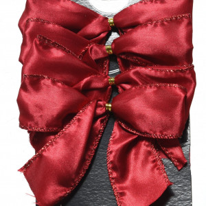 Набор бантов Рубиновая россыпь 10x10 см. 4 шт, красный, Kaemingk (445307/1)