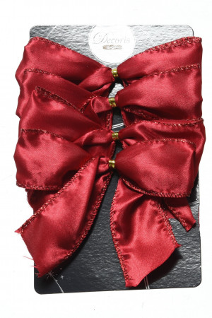 Набор бантов Рубиновая россыпь 10x10 см. 4 шт, красный, Kaemingk (445307/1)