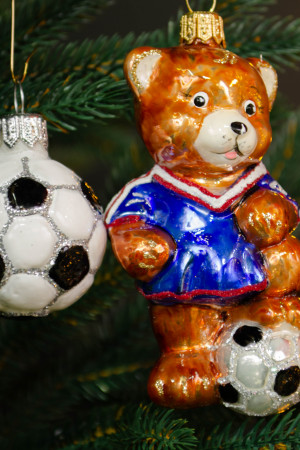 Набор украшений Медвежонок футболист 2 шт., стекло, Витус (62183)