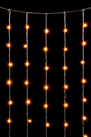 Светодиодный занавес 2*3 м., 600 желтых LED ламп, облегченный, прозрачный провод ПВХ, LTC (PCL600NOT-10-2Y)