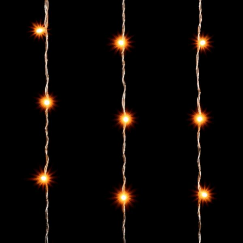 Светодиодный занавес 2*3 м., 600 желтых LED ламп, облегченный, прозрачный провод ПВХ, LTC (PCL600NOT-10-2Y)