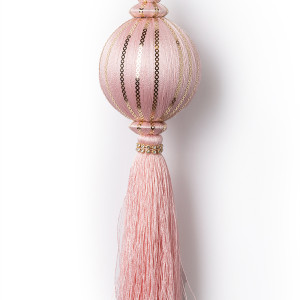 Винтажный стеклянный шар Розовый водопад h-23, d-7 см., 1 шт., Karlsbach (14990)