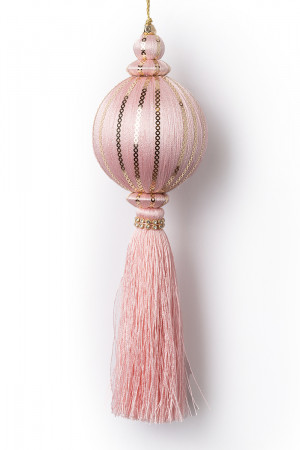 Винтажный стеклянный шар Розовый водопад h-23, d-7 см., 1 шт., Karlsbach (14990)