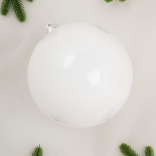 Шар пластиковый глянцевый 200 мм., белый, ЕлкиТорг (150607)