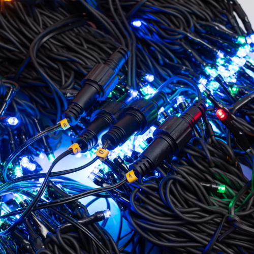 Комплект освещения для ели 10 нитей по 10 м., 1000 разноцветных LED, контроллер, LTC (KFCT1000-10F11-1M)