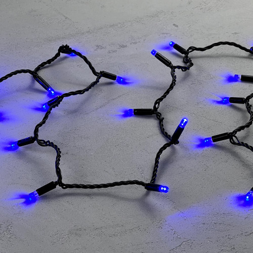 Светодиодная гирлянда с колпачком 100 синих LED ламп 10 м., 220-230 В., черный провод ПВХ, IP65, Beauty Led (PST100CAP-11-2B)