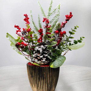 Новогодняя настольная композиция в кашпо 35 см., Christmas DeLuxe (89299)