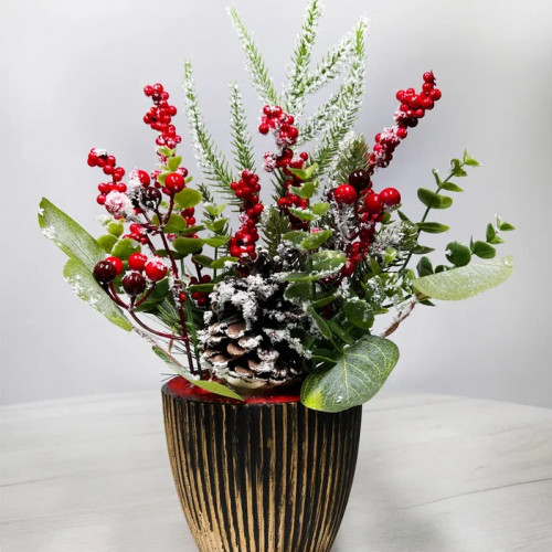 Новогодняя настольная композиция в кашпо 35 см., Christmas DeLuxe (89299)