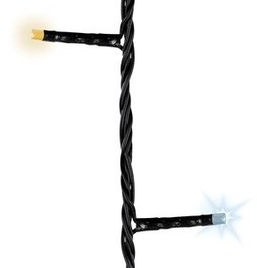 Светодиодная гирлянда с контроллером 9 м, 220V., 120 теплых и холодных белых LED ламп, черный ПВХ, Kaemingk (494095)