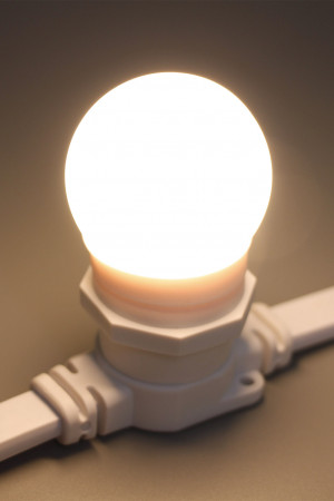 Светодиодная лампа для Белт-лайта теплая белая, 45 мм., 2Вт, Е27, 220В, Teamprof (TPF-B-E27-G45-2W-WW)