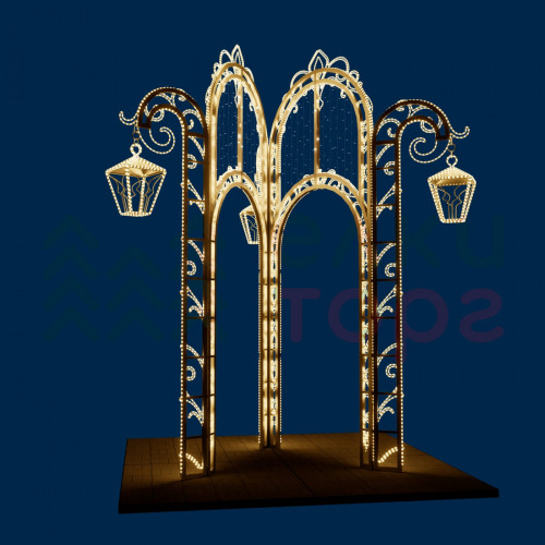 Светодиодная арка Золотые ворота 3.1*4.23 м., теплый-белый, Conso (ARK-006-1001)