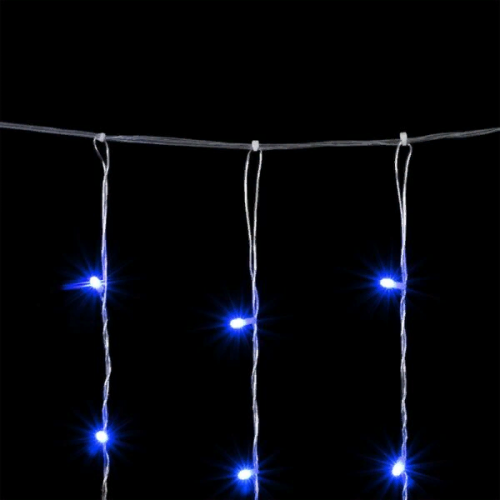 Светодиодный занавес 2*3 м., 600 синих LED ламп, облегченный, прозрачный провод ПВХ, LTC (PCL600NOT-10-2B)