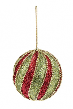 Винтажный шар Аллегро 10 см., красный, 1 шт., Christmas DeLuxe (86560)