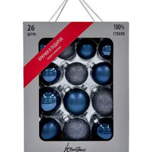 Набор стеклянных шаров Полночная буря 26 шт., Christmas DeLuxe (86776)