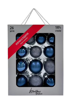 Набор стеклянных шаров Полночная буря 26 шт., Christmas DeLuxe (86776)
