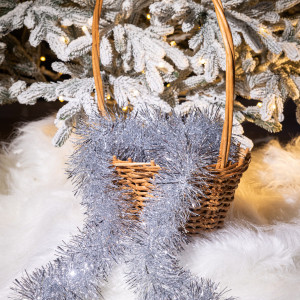 Мишура Эконом 3-х слойная д.100 мм., дл.2 м.,серебро, КАЗ КОМ (Г-243/серебро)