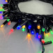 Светодиодная гирлянда с колпачком 100 разноцветных LED ламп 10 м., 220-230 В., черный провод ПВХ, IP65, LTC (PST100CAP-11-2M)