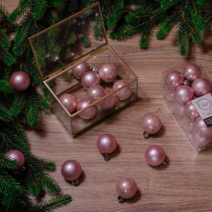 Набор пластиковых шаров Милена 40 мм, нежно-розовый, 16 шт, Kaemingk (021788)