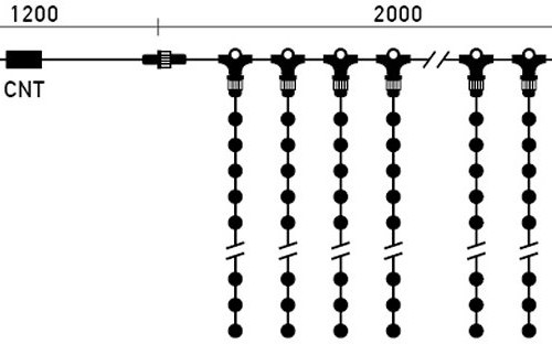 Светодиодный занавес с белым бликующим диодом 2*3 м, 220V., 600 теплых белых LED ламп, прозрачный ПВХ, Beauty Led (PCL600BLW-10-2WW)