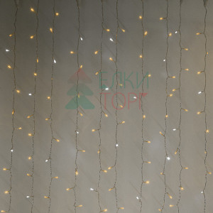 Светодиодный занавес с белым бликующим диодом 2*3 м, 220V., 600 теплых белых LED ламп, прозрачный ПВХ, Beauty Led (PCL600BLW-10-2WW)