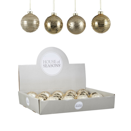 Набор стеклянных шаров Золотая россыпь 70 мм., 18 шт., золото, Christmas DeLuxe (86790)