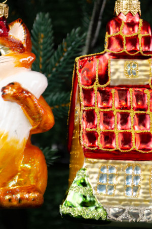 Набор украшений Лиса Алиса у домика 2 шт., стекло, Витус (62211)